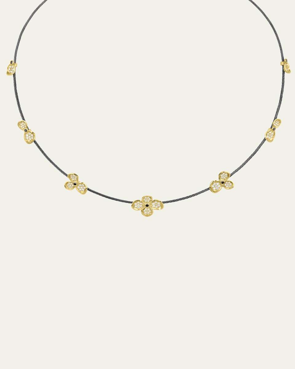 Forget Me Not Diamond Pave Single Wire Necklace